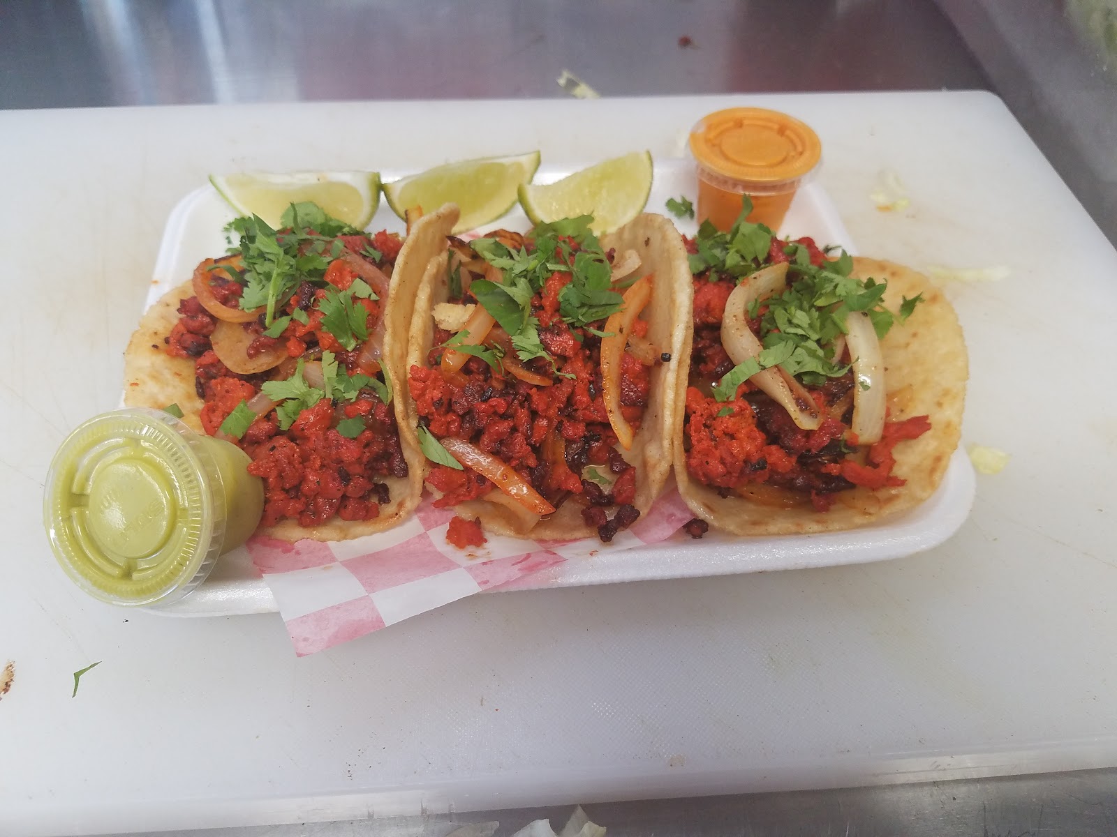 Prepared tacos from EL Taco Rico Aracely